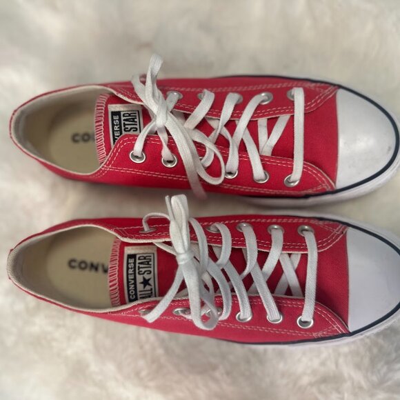 Converse All Star Platform Low Top Sneakers Womens US9 Cerise Pink - Picture 2 of 7